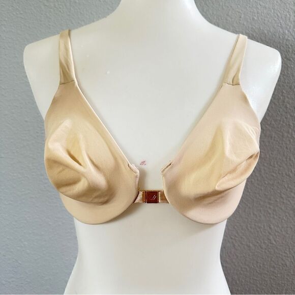 Wacoal beige tan underwire bra with gold bar clasp limited edition Sz 34C - Picture 1 of 5